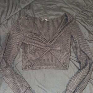 SHEIN Charcoal Textured Knit Top